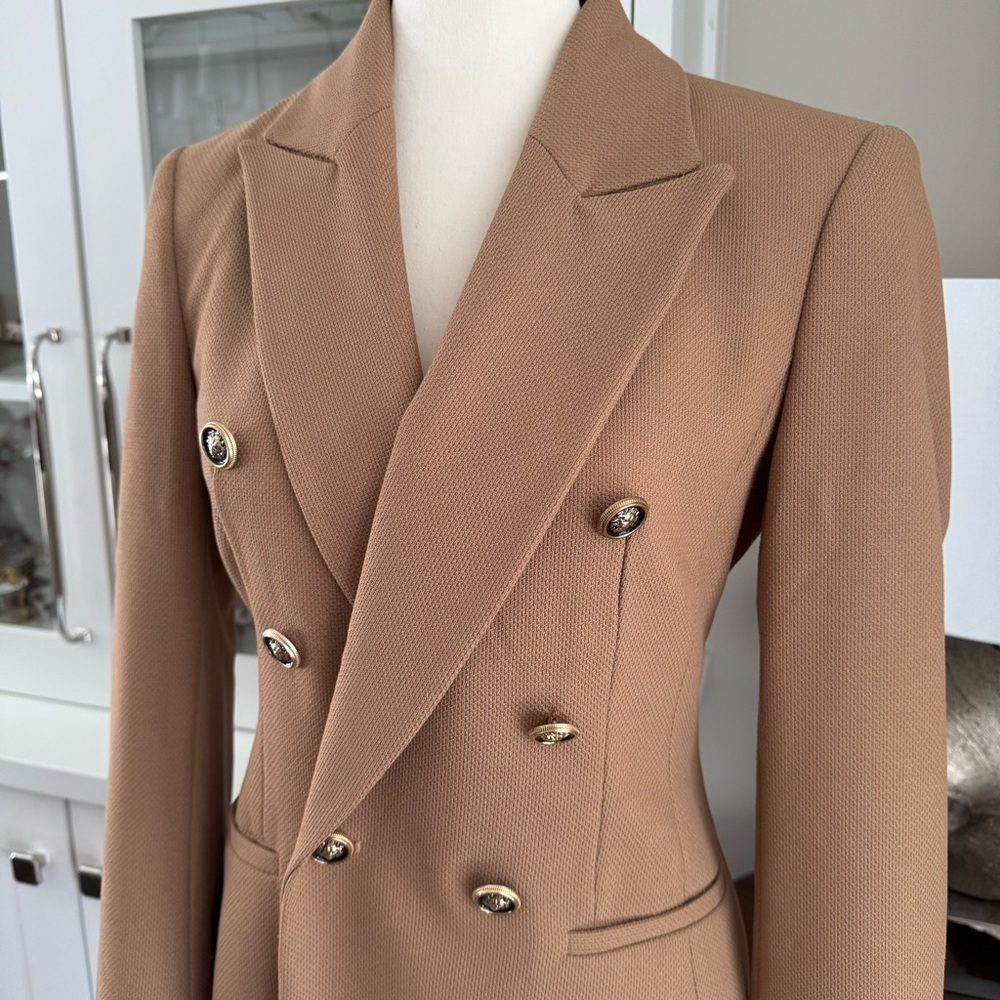 ZARA Camel Beige Double-Breasted Blazer – Size XS - Picture 2 of 8
